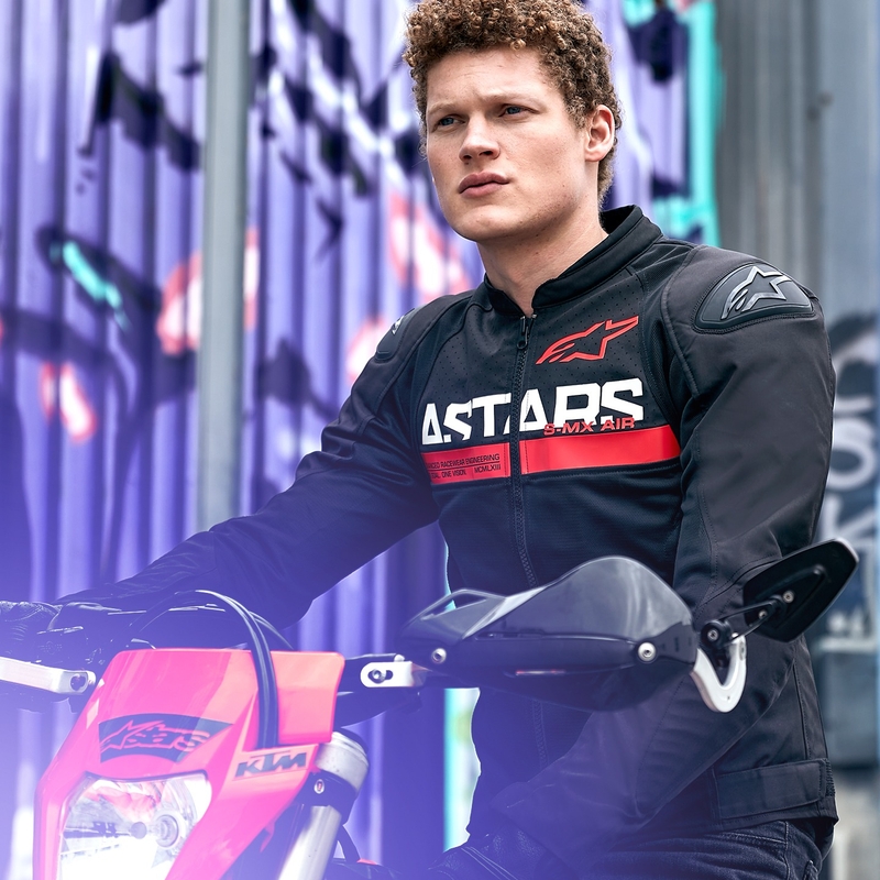 Veste moto Alpinestars SMX Air noir-rouge fluo