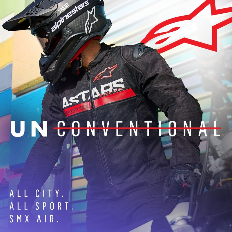 Veste moto Alpinestars SMX Air noir-rouge fluo