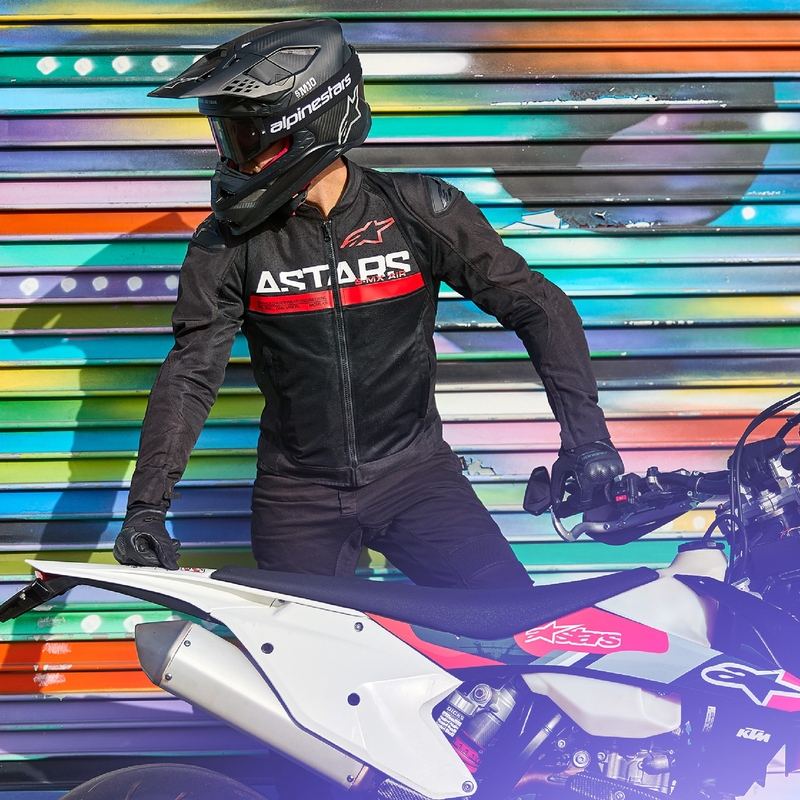 Veste moto Alpinestars SMX Air noir-rouge fluo