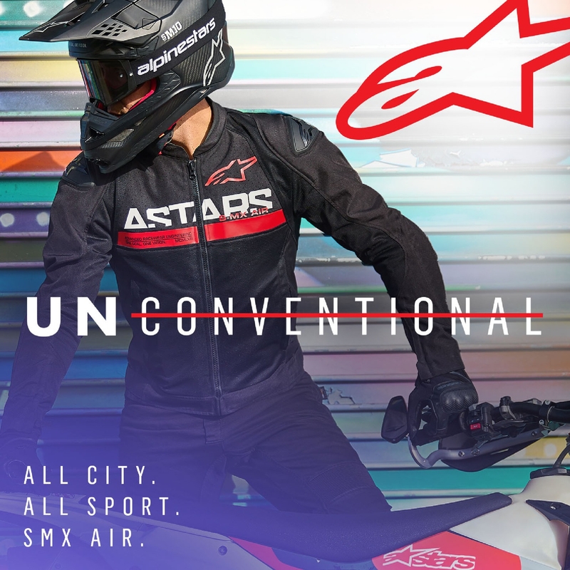 Veste moto Alpinestars SMX Air noir-rouge fluo