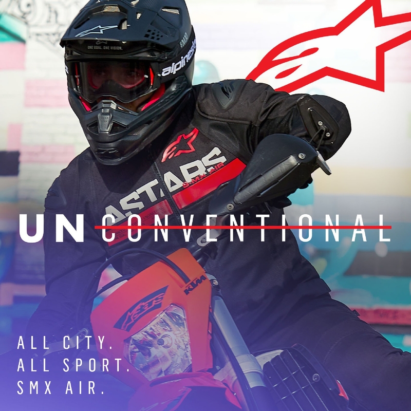 Veste moto Alpinestars SMX Air noir-rouge fluo
