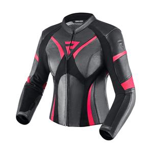 Veste de moto Rebelhorn Rebel Black-Fluo Pink pour femme