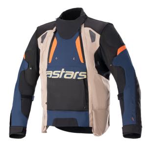 Veste moto Alpinestars Halo Drystar Bleu foncé-Khaki-Orange-Noir