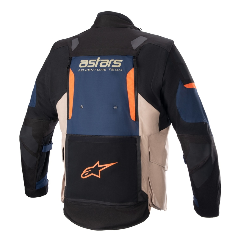 Veste moto Alpinestars Halo Drystar Bleu foncé-Khaki-Orange-Noir