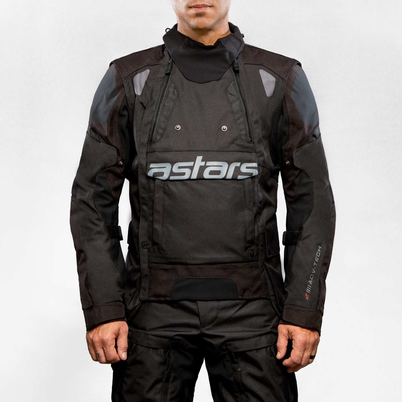 Veste moto Alpinestars Halo Drystar Bleu foncé-Khaki-Orange-Noir
