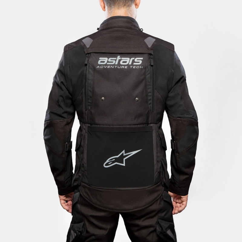 Veste moto Alpinestars Halo Drystar Bleu foncé-Khaki-Orange-Noir