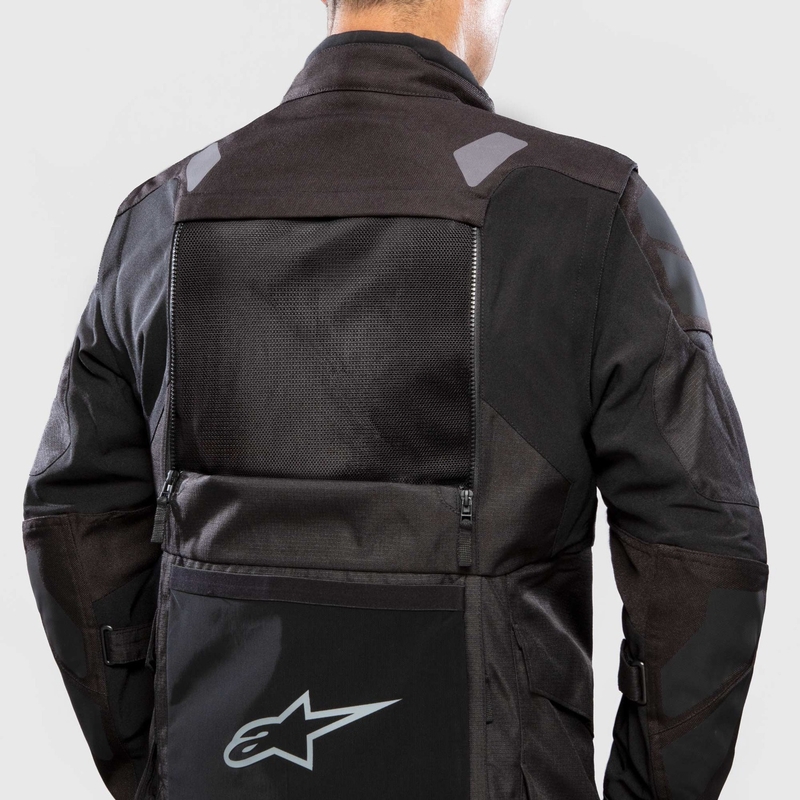 Veste moto Alpinestars Halo Drystar Bleu foncé-Khaki-Orange-Noir