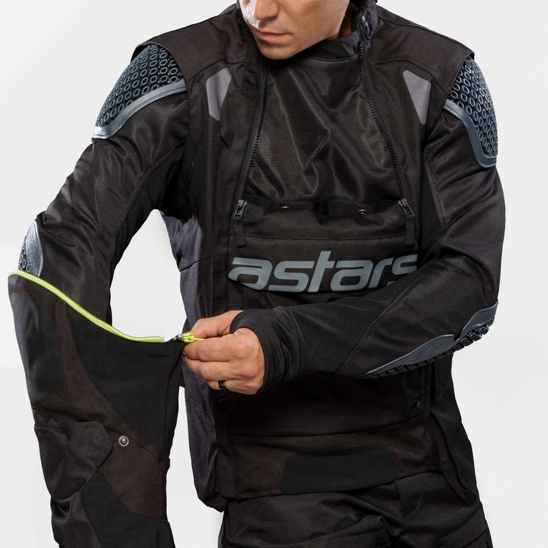 Veste moto Alpinestars Halo Drystar Bleu foncé-Khaki-Orange-Noir