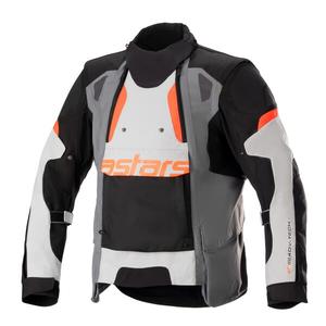 Veste moto Alpinestars Halo Drystar gris clair-gris foncé-noir-rouge fluo