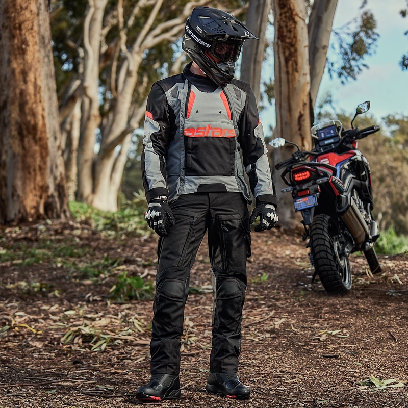 Veste moto Alpinestars Halo Drystar gris clair-gris foncé-noir-rouge fluo