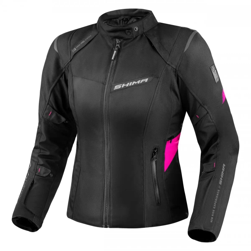 Veste de moto Shima Rush 2.0 noir et rose pour femme