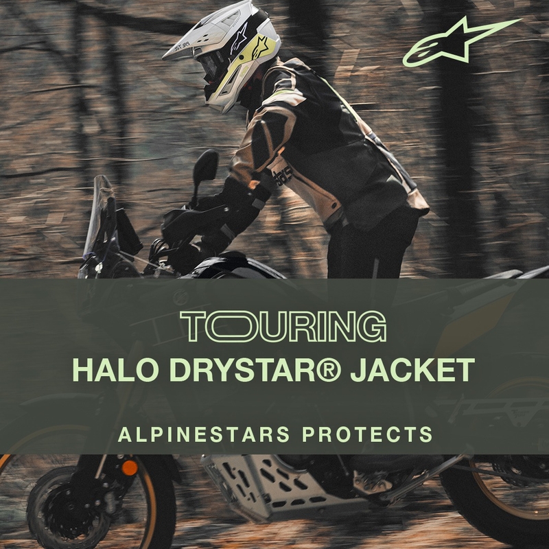 Veste moto Alpinestars Halo Drystar khaki-beige-jaune fluo