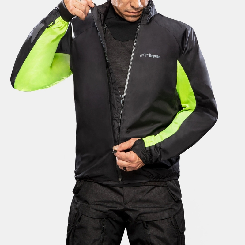 Veste moto Alpinestars Halo Drystar khaki-beige-jaune fluo