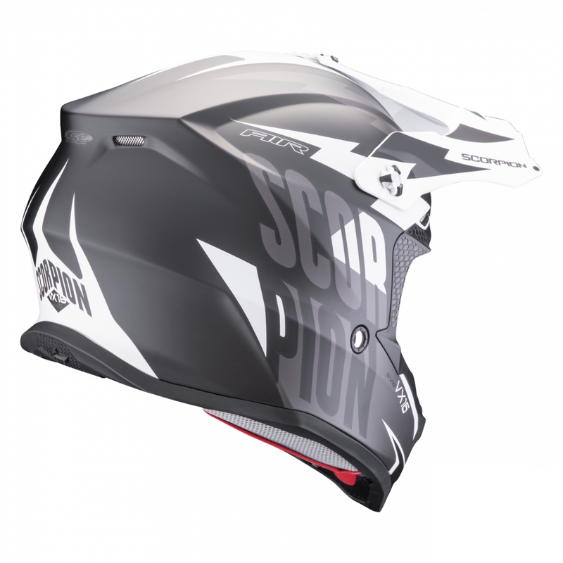 Casque de motocross Scorpion VX-16 EVO AIR Slanter noir mat-gris soldes