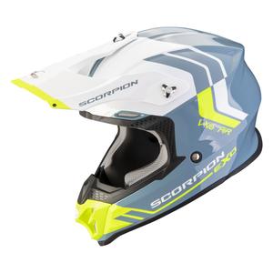 Casque de motocross Scorpion VX-16 EVO AIR Fusion bleu-jaune fluo