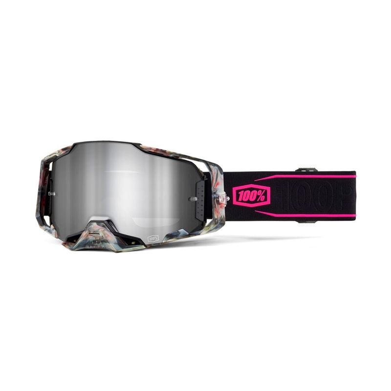 Lunettes de moto-cross 100% - USA ARMEGA Sarcelle argent plexi