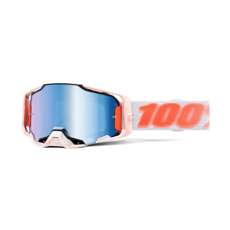 Lunettes de moto-cross 100% - USA ARMEGA Tubular bleu plexi