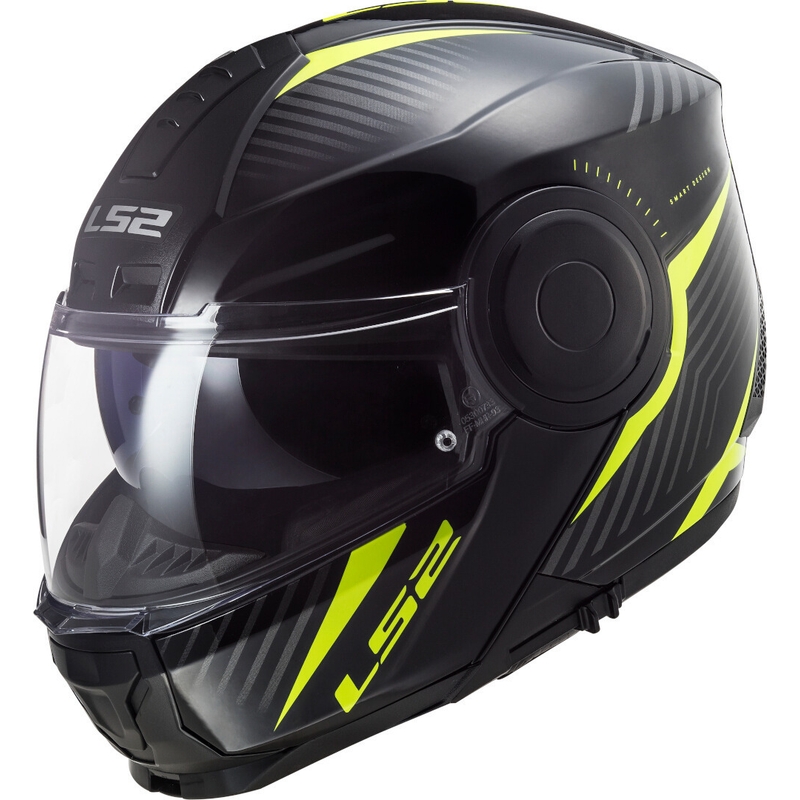 Vyklápěcí přilba na motorku LS2 FF902 Scope Skid černo-fluo žlutá - II. jakost