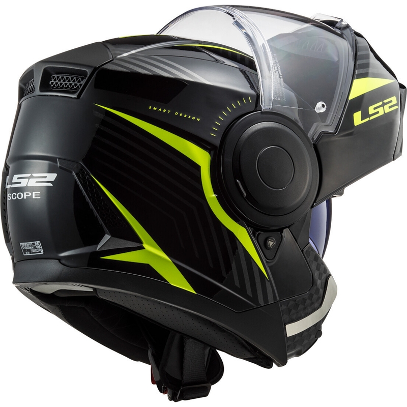 Vyklápěcí přilba na motorku LS2 FF902 Scope Skid černo-fluo žlutá - II. jakost