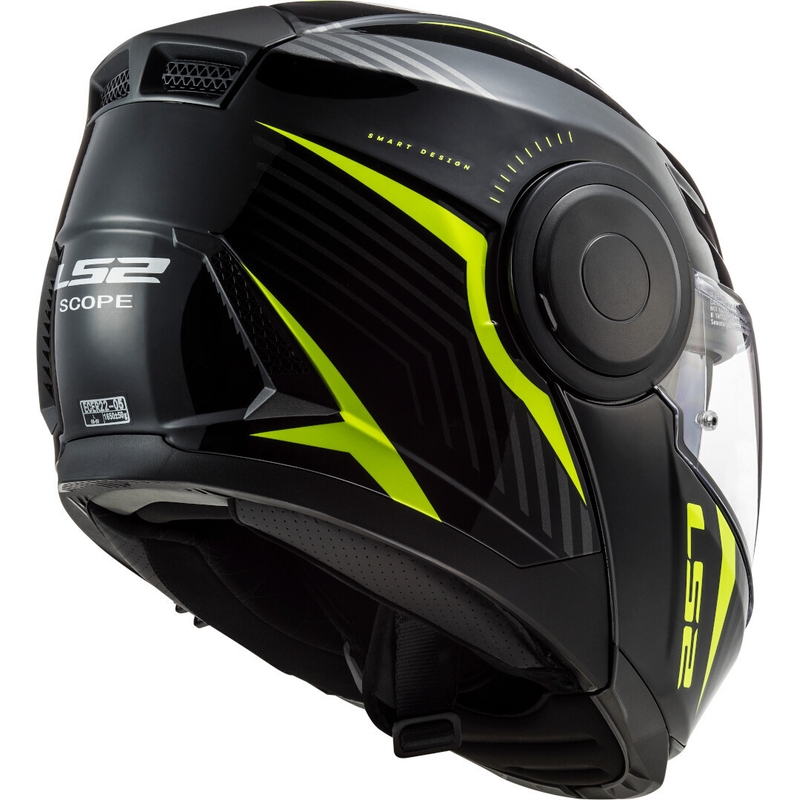 Vyklápěcí přilba na motorku LS2 FF902 Scope Skid černo-fluo žlutá - II. jakost