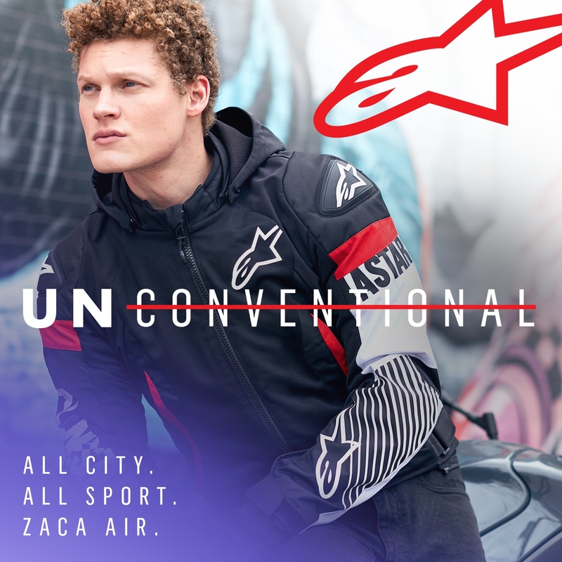 Veste moto Alpinestars Zaca Air Waterproof noir-blanc-rouge fluo
