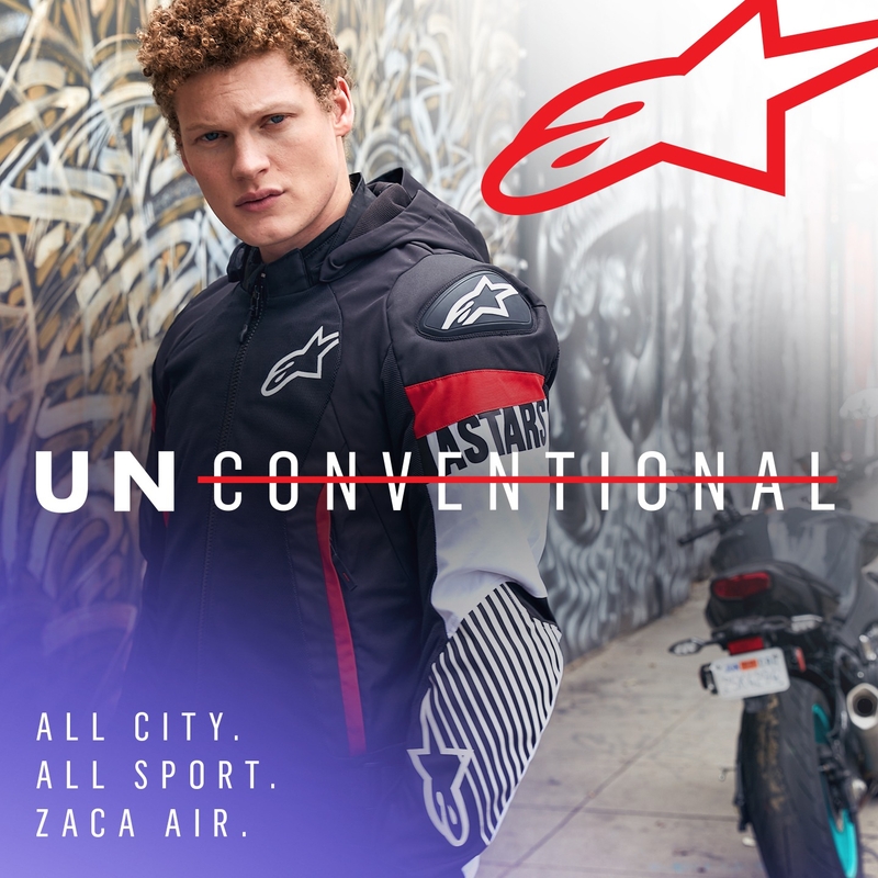 Veste moto Alpinestars Zaca Air Waterproof noir-blanc-rouge fluo