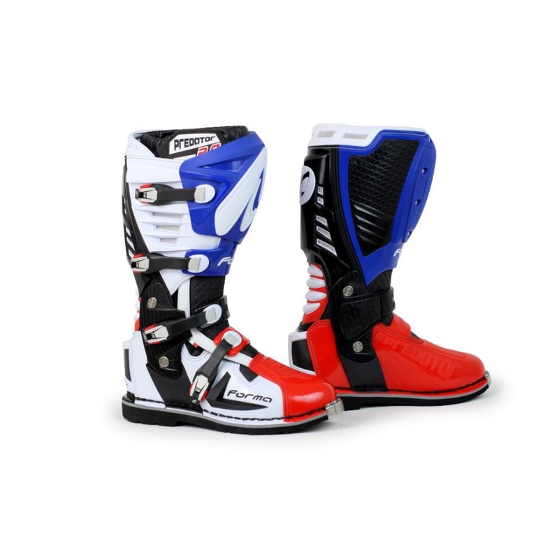 Bottes de moto Forma Predator 2.0 blanc-bleu-rouge