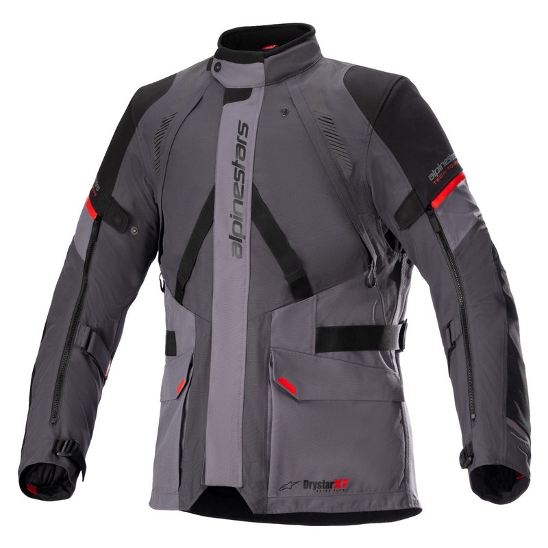 Veste moto Alpinestars Monteira Drystar XF gris foncé-noir-rouge