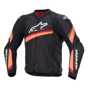 Veste moto Alpinestars T-GP PLUS R 4 noir-rouge fluo