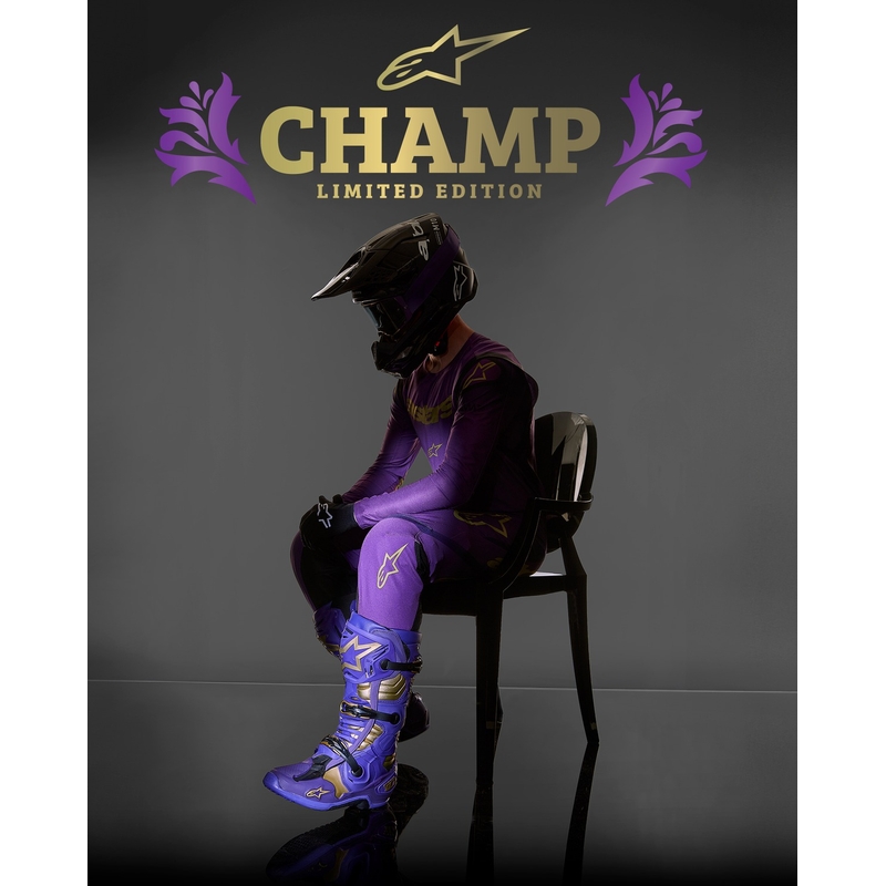 Bottes de moto Alpinestars Tech 10 Limited Edition Champ Purple and Gold