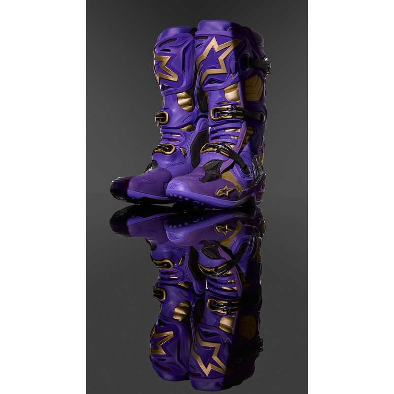 Bottes de moto Alpinestars Tech 10 Limited Edition Champ Purple and Gold