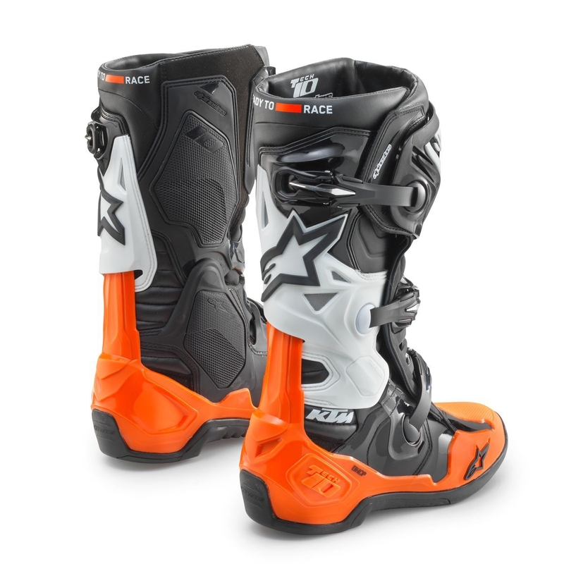Bottes de moto Alpinestars Tech 10 KTM noir et orange
