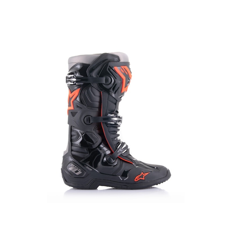 Bottes de moto Alpinestars Tech 10 noir-rouge-fluo-gris
