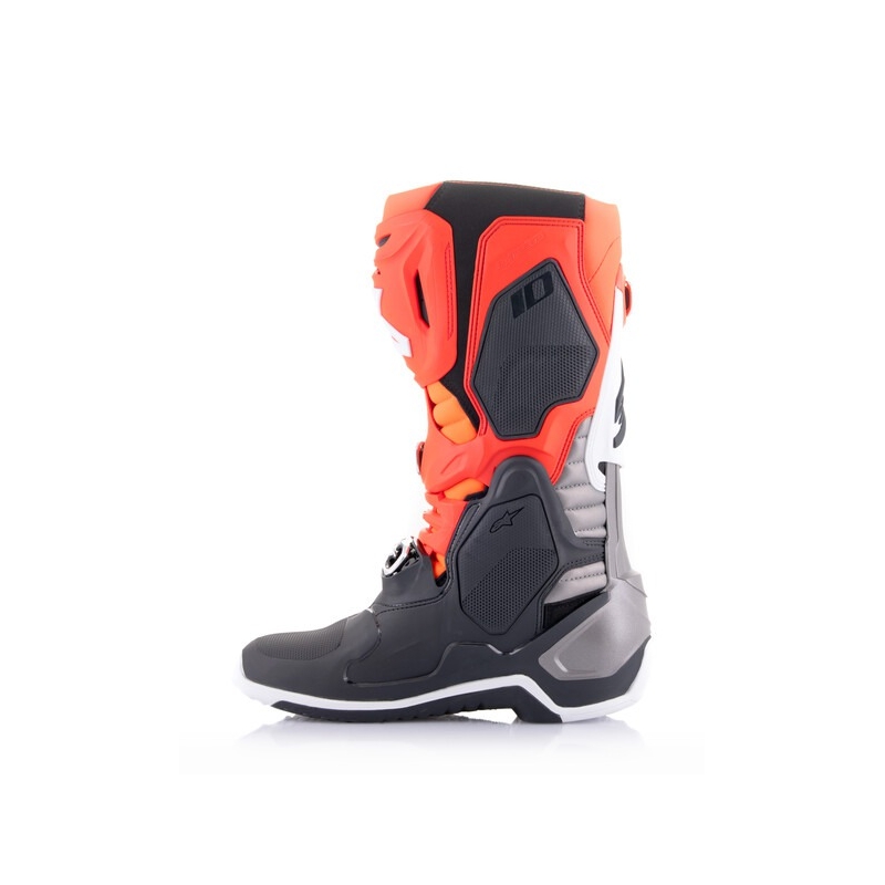 Bottes de moto Alpinestars Tech 10 orange-jaune-violet-blanc-noir