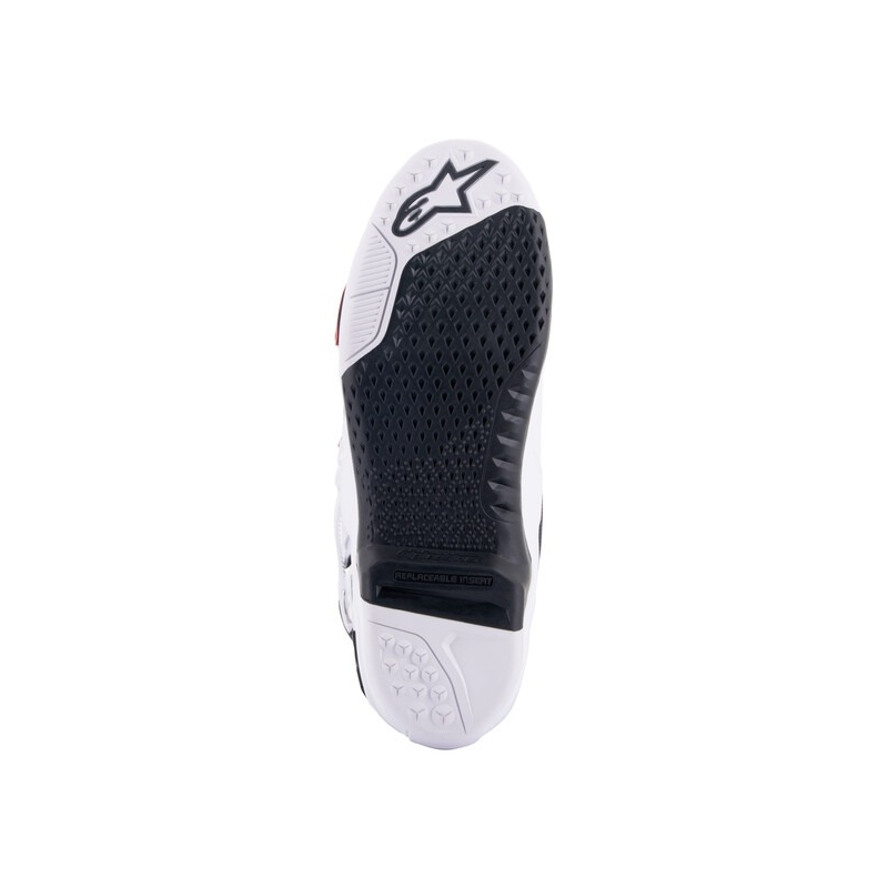 Bottes Moto Alpinestars Tech 10 Supervented Perforées Blanc-Rouge-Noir