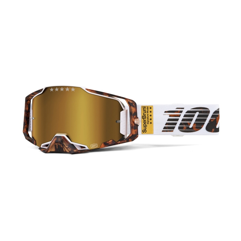 Lunettes de motocross 100% - USA ARMEGA Bruni Special gold plexi