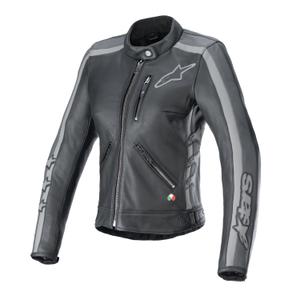 Alpinestars Stella Dyno Veste moto femme en cuir noir et gris