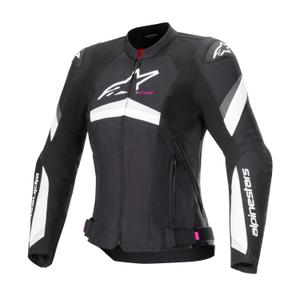Veste de moto Stella T-GP PLUS R 4 noir et blanc pour femme Alpinestars