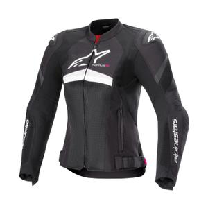 Veste de moto Stella T-GP Plus R 4 Airflow noir et blanc pour femme Alpinestars