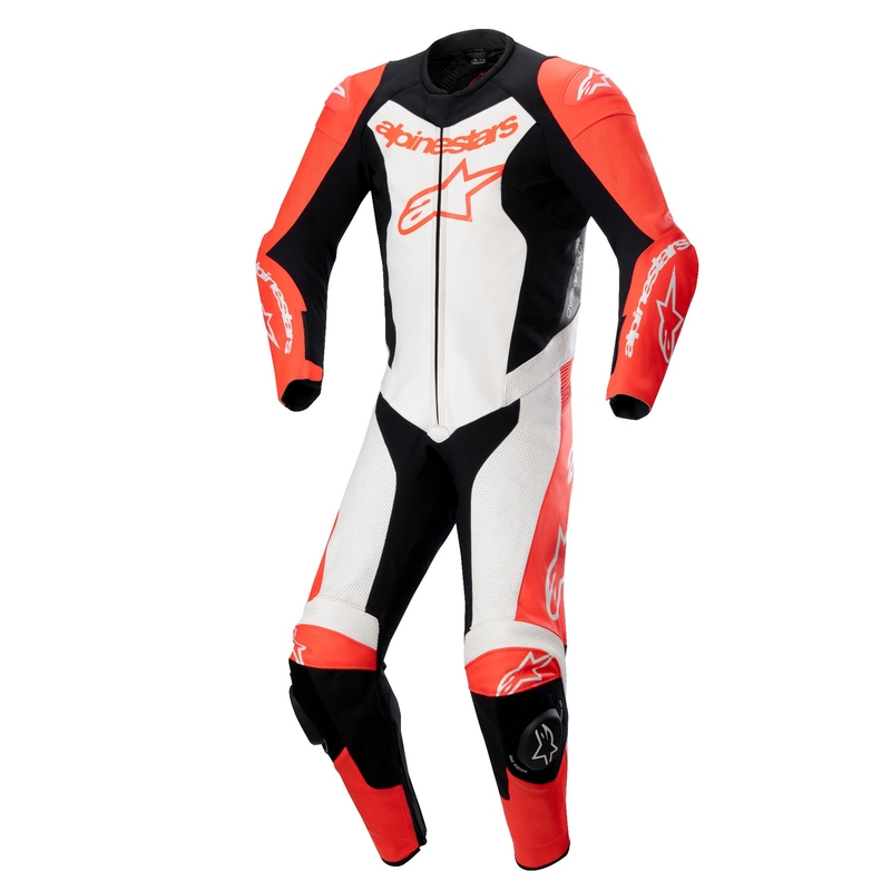 Alpinestars GP Force Lurv combinaison moto une pièce en cuir rouge fluo-blanc-noir