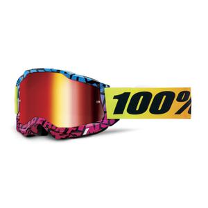 Lunettes de moto-cross 100% ACCURI 2 Special UTV/OTG - édition limitée Ken Block rouge avec plexi chromé