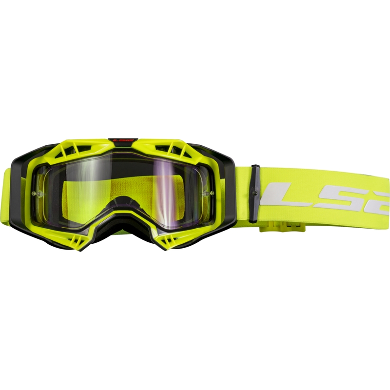 Lunettes de motocross LS2 Aura Enduro noir-jaune plexi clair