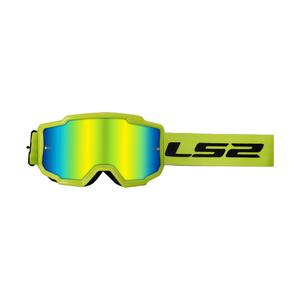 Lunettes de motocross LS2 Charger H-V jaune avec plexi iridium