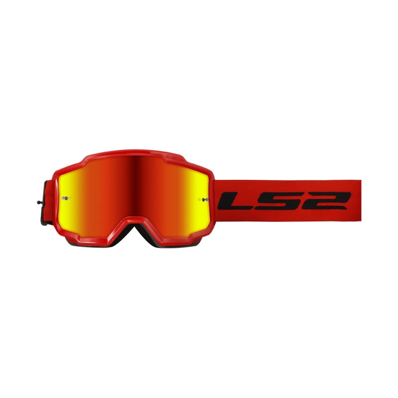 Lunettes de motocross LS2 Charger rouge avec plexi iridium