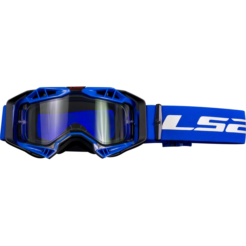 Lunettes de motocross LS2 Aura Enduro noir-bleu plexi clair