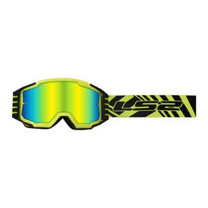 Lunettes de motocross LS2 Charger PRO H-V jaune-noir avec plexi iridium