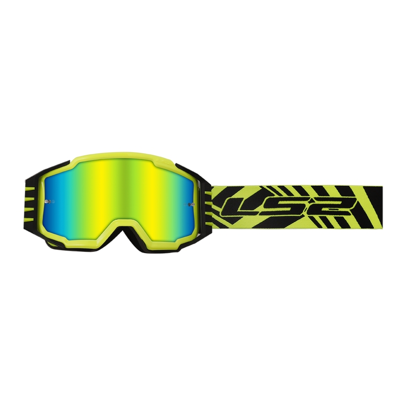 Lunettes de motocross LS2 Charger PRO H-V jaune-noir avec plexi iridium