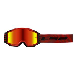Lunettes de motocross LS2 Charger PRO rouge avec plexi iridium