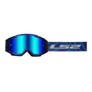 Lunettes de motocross LS2 Charger PRO bleu avec plexi iridium