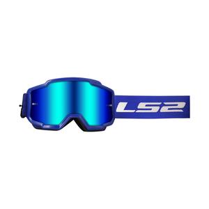 Lunettes de motocross LS2 Charger bleu avec plexi iridium